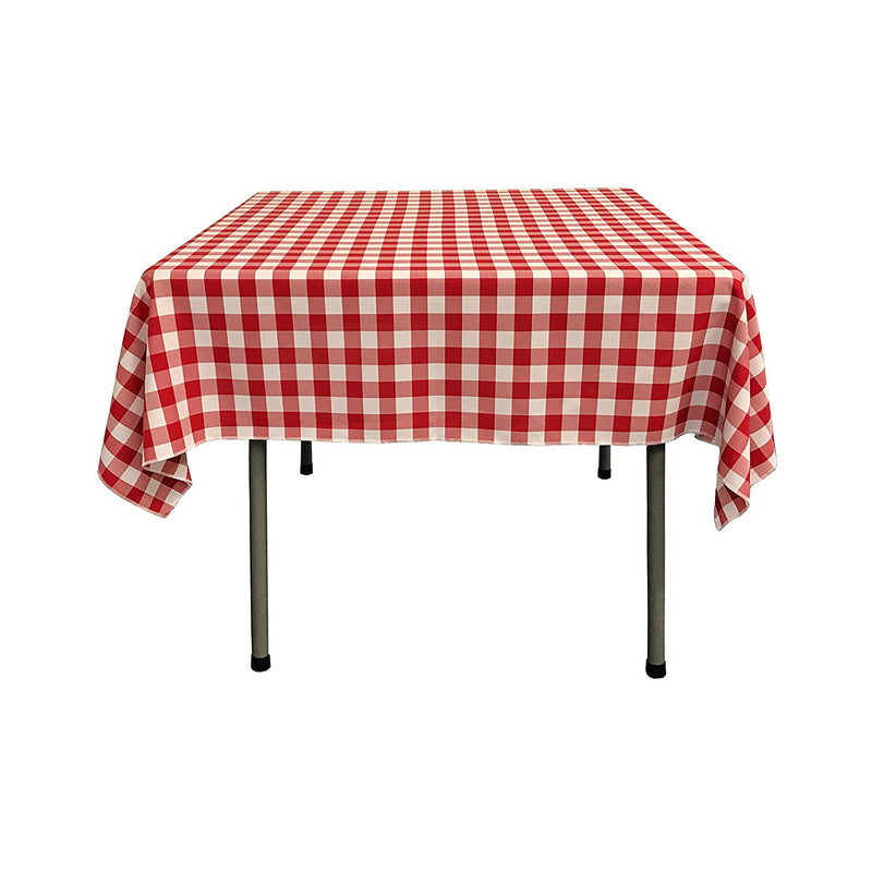 42" x 42" Square Tablecloth for 30" Square Small Coffee Table with 6" Drop, Polyester Checkered Gingham Plaid Table Overlay