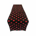 12" Wide x 108" Long, Polka Dot Print Broadcloth Poly Cotton Table Runner