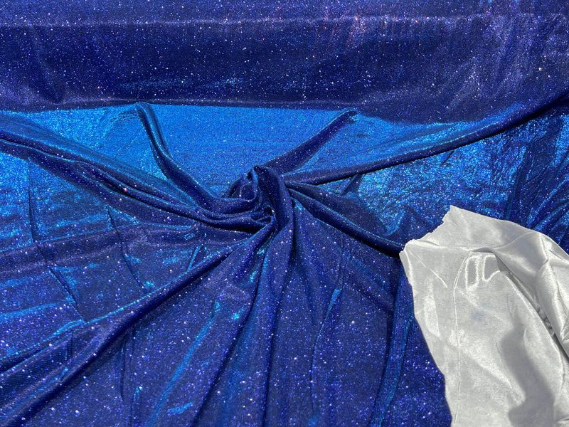 Royal Blue 58/60" Wide Full Glitter Covered Shimmer Fabric By The Yard