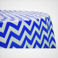 54" Round Chevron Poly/Cotton Tablecloth/Overlay for Small Round Coffee Table