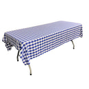 60" Wide x 72" Long Rectangular Polyester Poplin Gingham Checkered Tablecloth