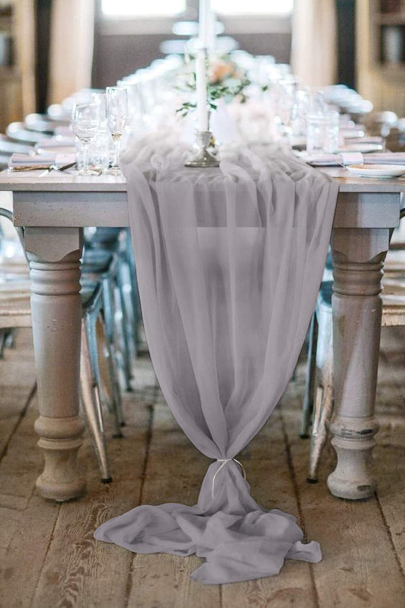 58" Wide Extra Long, Chiffon Wedding Table Runner