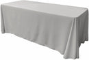 90" Wide by 108" Long Rectangular Polyester Poplin Seamless Tablecloth - Rounded Corners