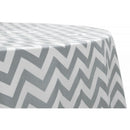 58" ROUND CHEVRON POLY COTTON TABLECLOTH