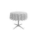 48" Round Tablecloth for 36" Round Small Coffee Table with 6" Drop, Polyester Checkered Gingham Plaid Table Overlay