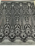 Small Damask Pattern Sequin Fabric 54” Wide| New Creations Fabric & Foam Inc. - New Creations Fabric & Foam Inc