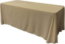 90" Wide by 108" Long Rectangular Polyester Poplin Seamless Tablecloth - Rounded Corners