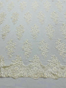 Valentina Floral embroider with sequins on a corded mesh lace fabric - sold by the yard. - New Creations Fabric & Foam Inc