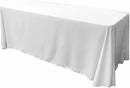 90" Wide by 132" Long Rectangular Polyester Poplin Seamless Tablecloth - Rounded Corners
