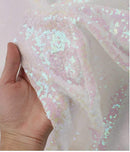 50" Wide Mini Glitz Disc Sequins Fabric By The Yard